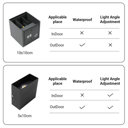 Moderne Aluminium Waterdichte LED Wandlamp Buiten Binnen Gebruik