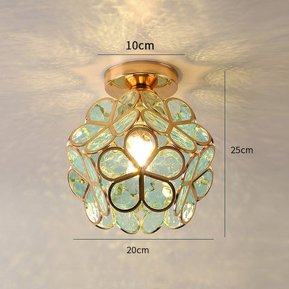 Artistieke Glazen Plafondlamp met Bloemmotief - FlowerHall