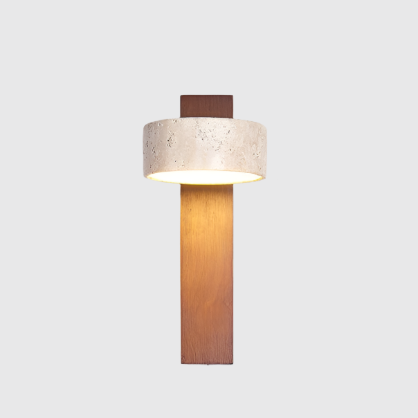 Wabi Sabi Travertin wandlamp gebroken wit