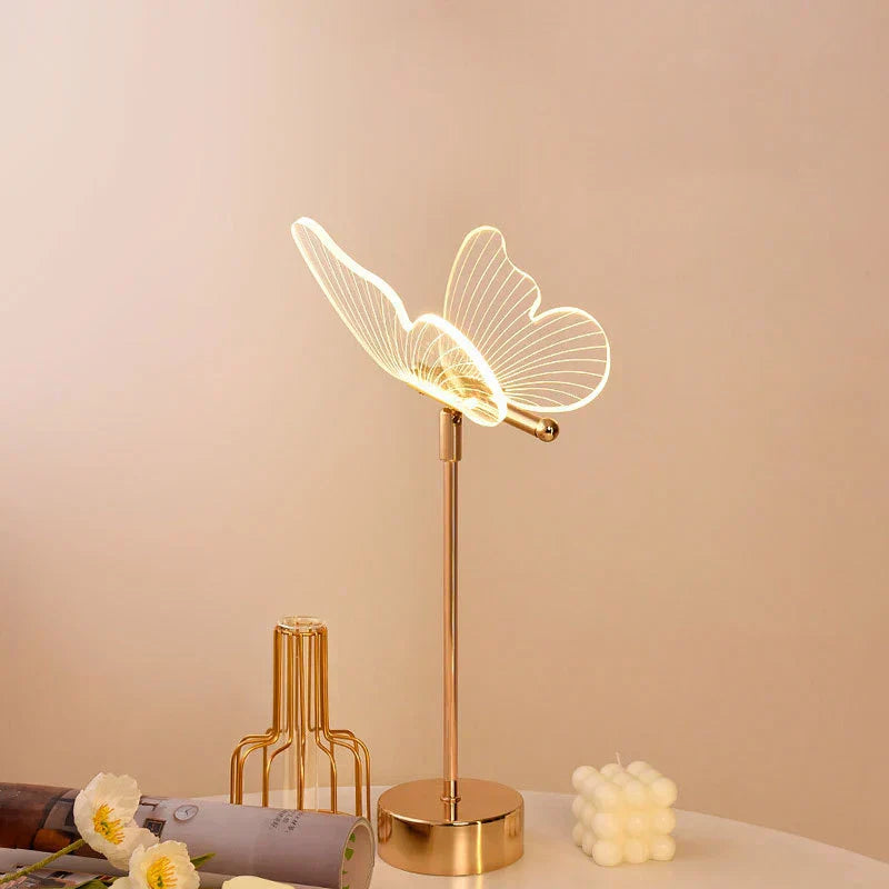 Butterfly Magic Vintage Tafellamp | Retro Vlinder Design met Dimbare LED, Elegant voor Kantoor & Woonkamer