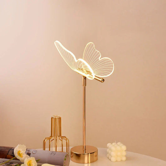 Butterfly Magic Vintage Tafellamp | Retro Vlinder Design met Dimbare LED, Elegant voor Kantoor & Woonkamer