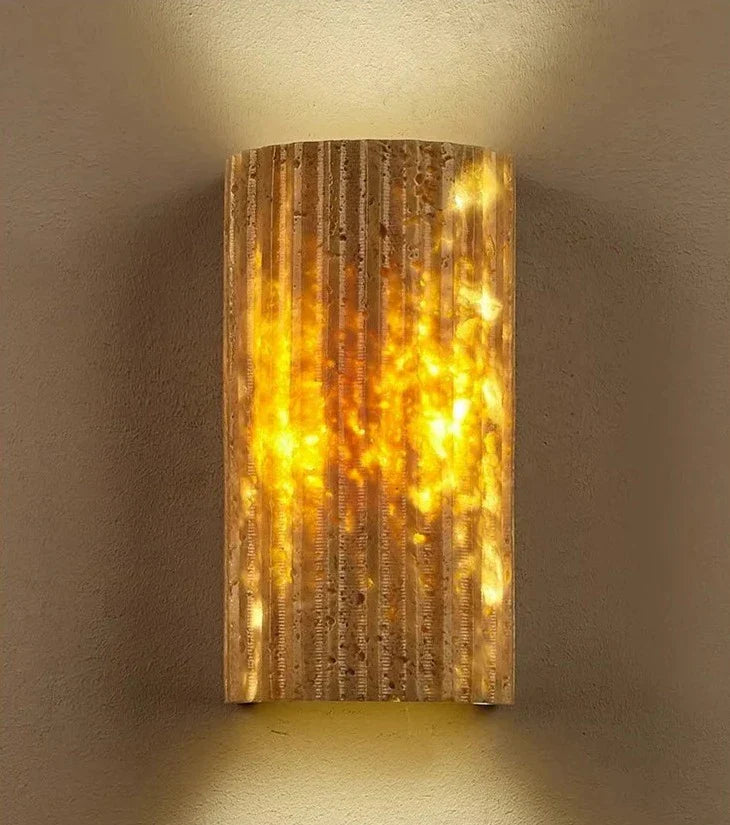 Soma | Travertin Minimalistische Buiten Wandlamp