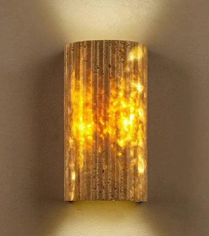Soma | Travertin Minimalistische Buiten Wandlamp