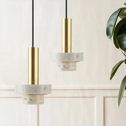 LAVÉRO Hanglamp – Luxe Koper & Vulkanisch Steen – Geometrisch Design met Warm LED Licht