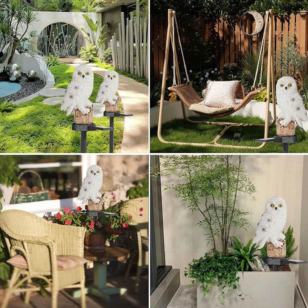 Owl | Uil Beeld Tuinverlichting en Decoratie (2-Pack)