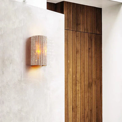 Soma | Travertin Minimalistische Buiten Wandlamp