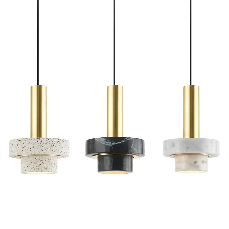 LAVÉRO Hanglamp – Luxe Koper & Vulkanisch Steen – Geometrisch Design met Warm LED Licht