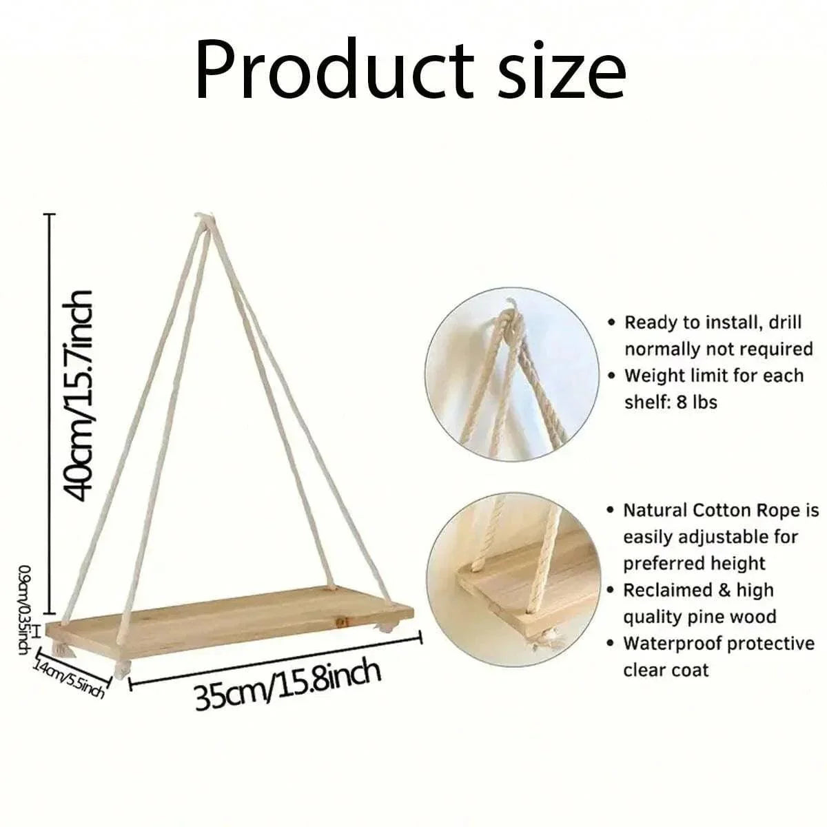 Wandplank - Hout voor planten en foto's
