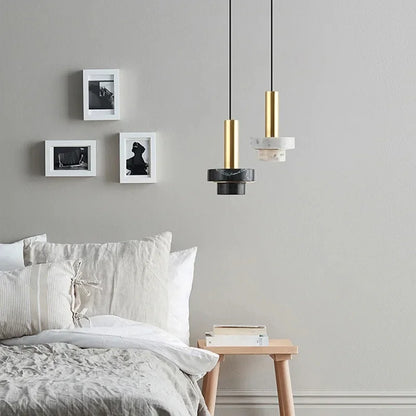 LAVÉRO Hanglamp – Luxe Koper & Vulkanisch Steen – Geometrisch Design met Warm LED Licht