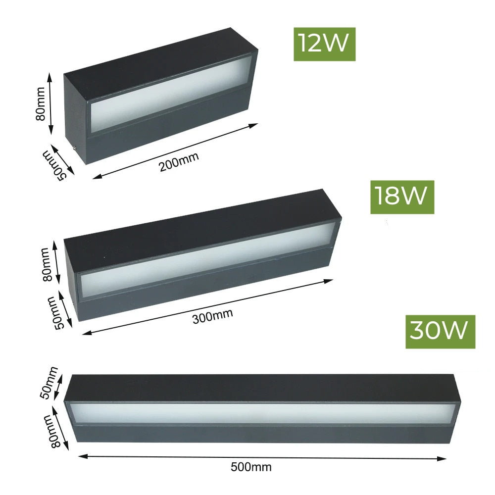 Lumistra LED Wandlamp voor Buiten | Waterdicht IP65 | Verkrijgbaar in 3 Lengtes & Lichtkleuren