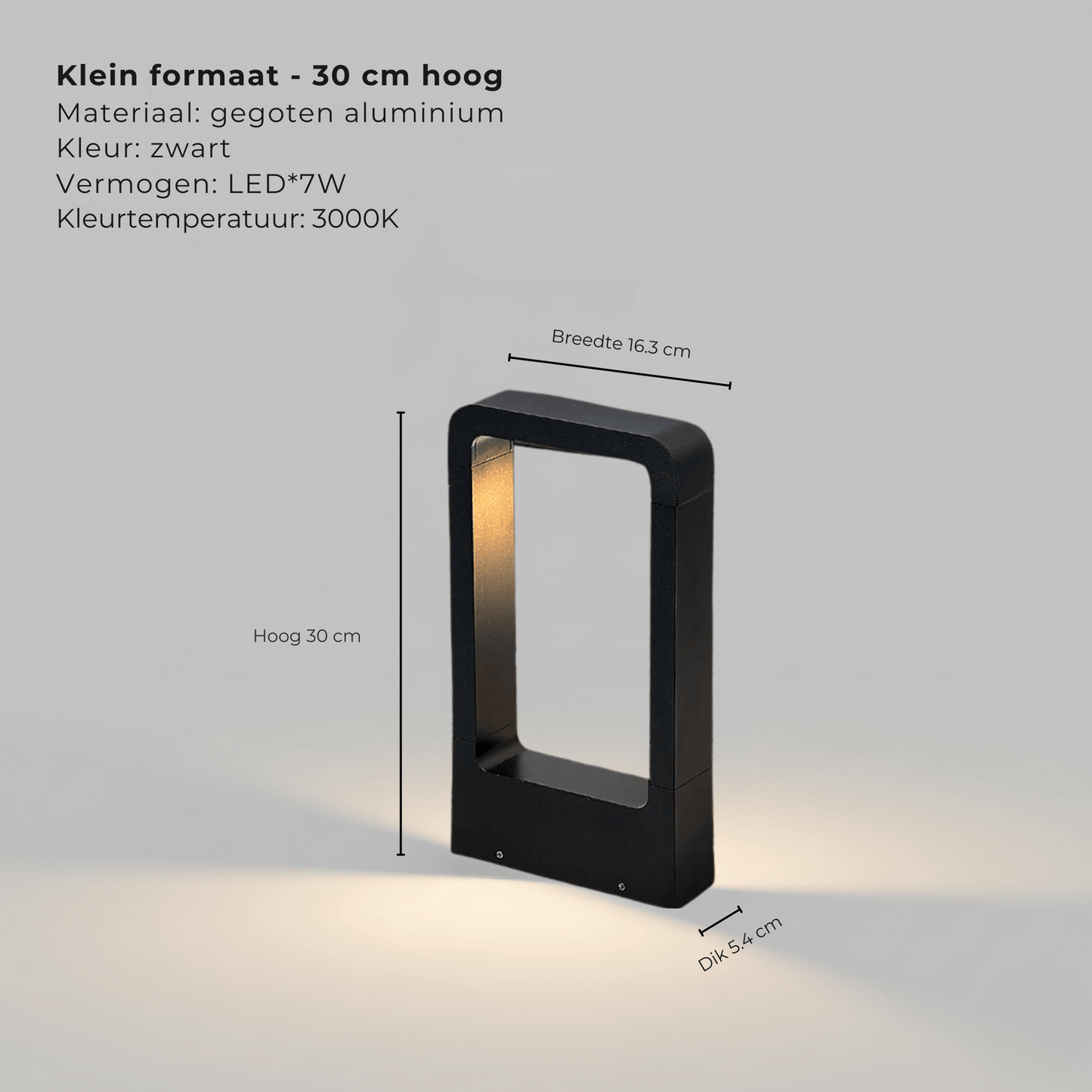 TerraLuxe – LED Buitenlamp 60cm, Moderne IP65 Tuinverlichting, Staande Grondlamp voor Pad, Oprit, Tuin & Terras, Warm Wit 3000K