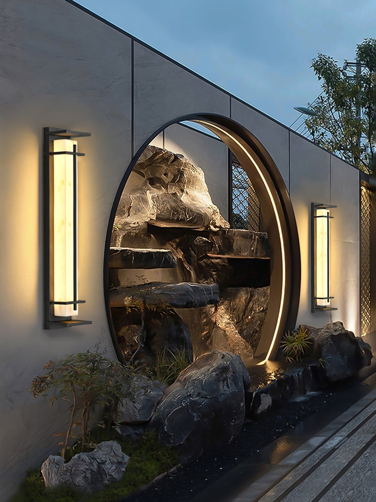 STRAVO Buitenlamp – Moderne LED Wandlamp met Marmer & RVS – Waterdicht IP65