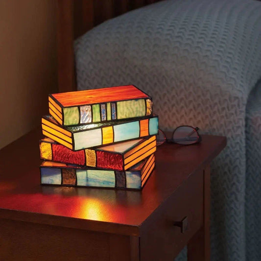 Boekenlamp | Handgemaakte gebrandschilderde glazen boekenlamp
