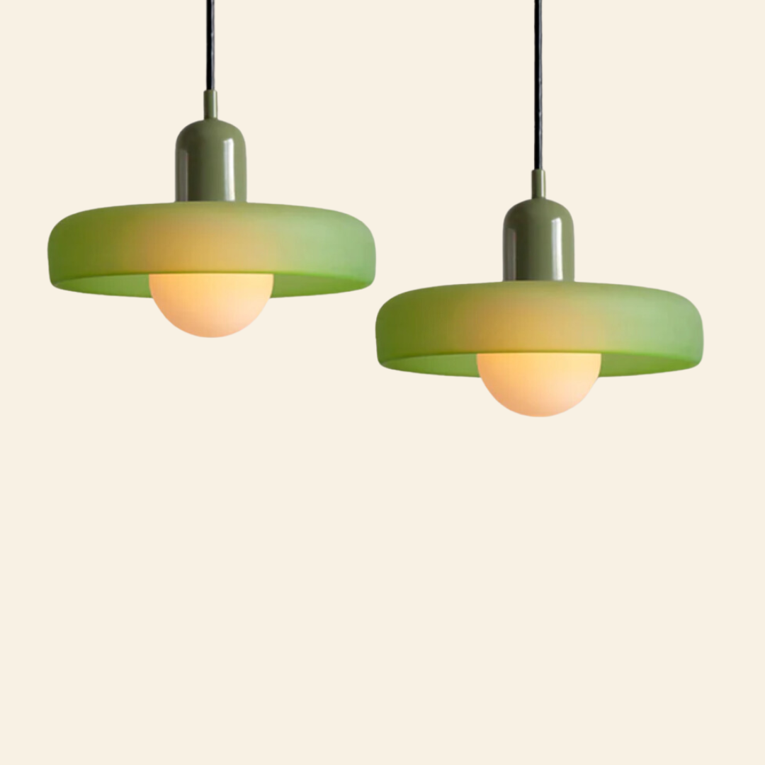 Macaron-  hanglamp met gekleurd glas en modern design