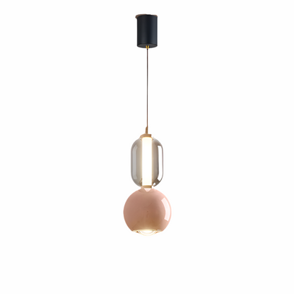 Scandinavische creatieve hanglamp met ijzeren glas