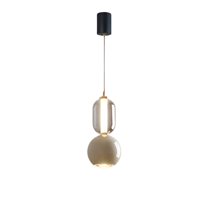 Scandinavische creatieve hanglamp met ijzeren glas