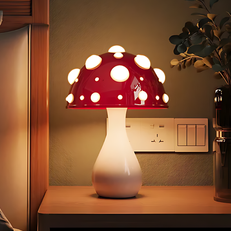 AmanitaLichtzauber | Sfeervolle LED Paddenstoelenlamp met Uniek Design voor Magische Interieurs
