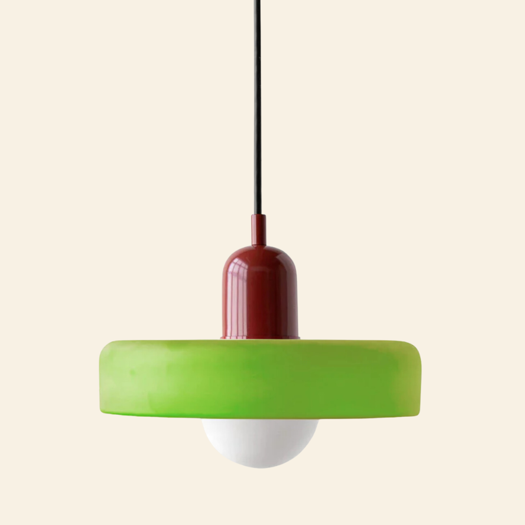 Macaron-  hanglamp met gekleurd glas en modern design