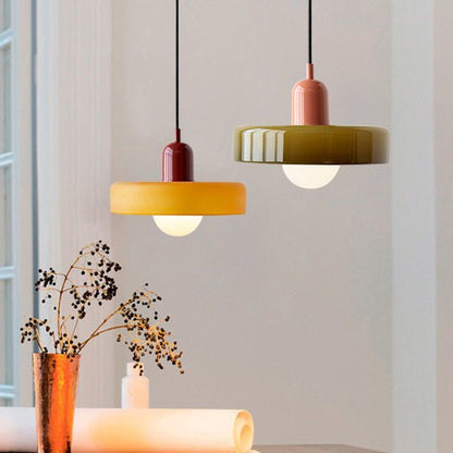 ColorLume | Geometrische Bauhaus Plafondlamp – Glazen Designlamp met Kleurrijke Accenten