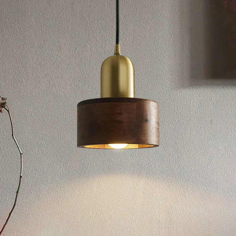 NutGlow - Hanglamp van Walnoothout en Metaal voor