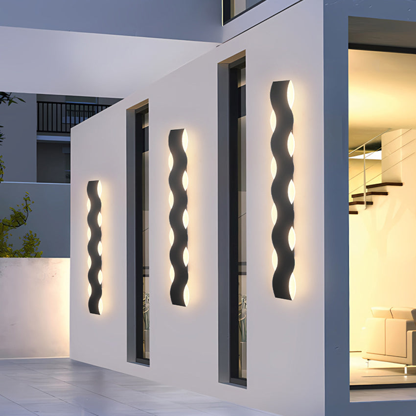 Golfvormige Buiten Wandlamp