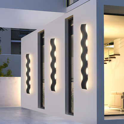 Golfvormige Buiten Wandlamp