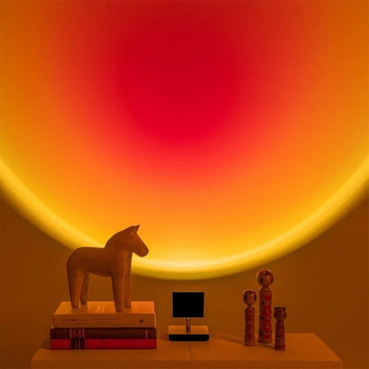 GlowBright - Retro tafellamp met zonsondergang