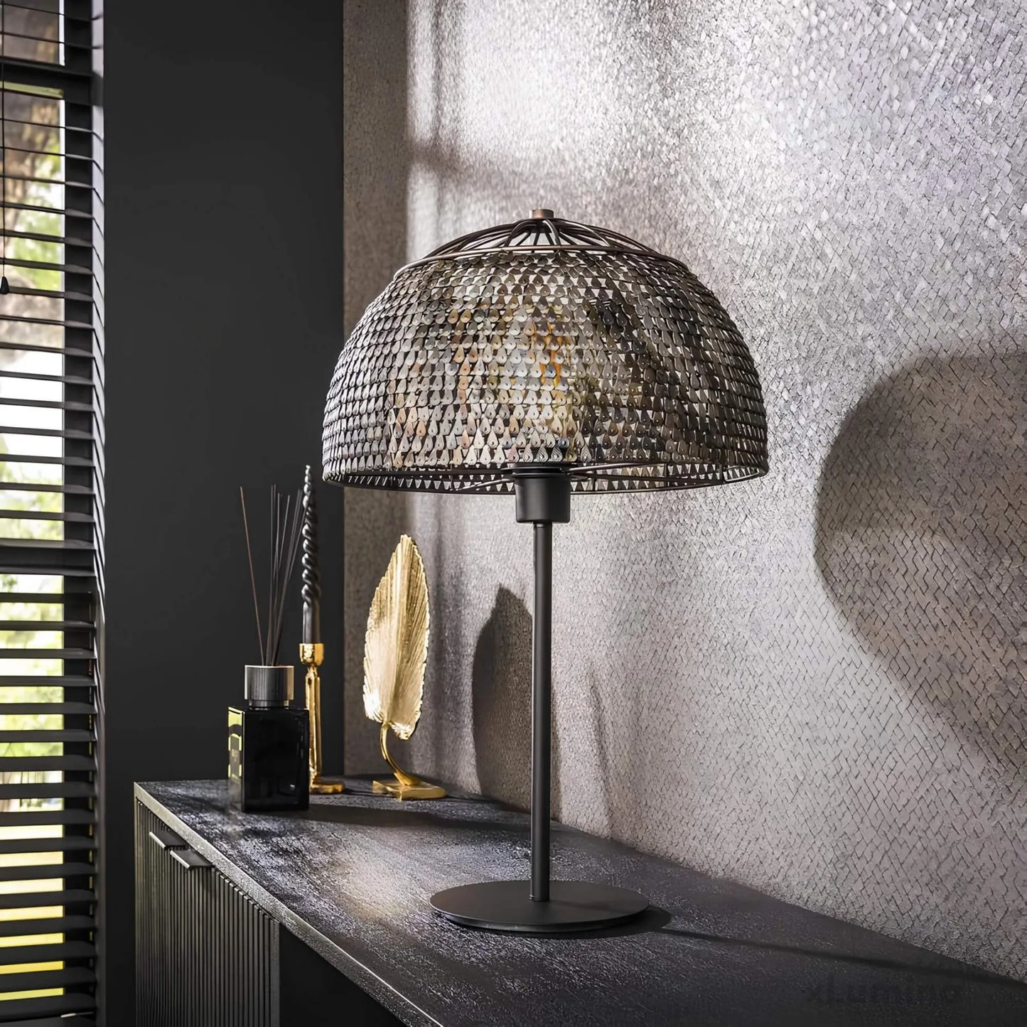Alfie Lampe - Design tafellamp zwart en bruin