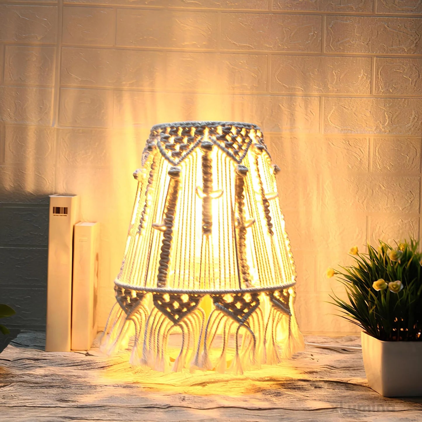 AmbianceLight - Tafellamp van gevlochten touw voor sfeervolle verlichting