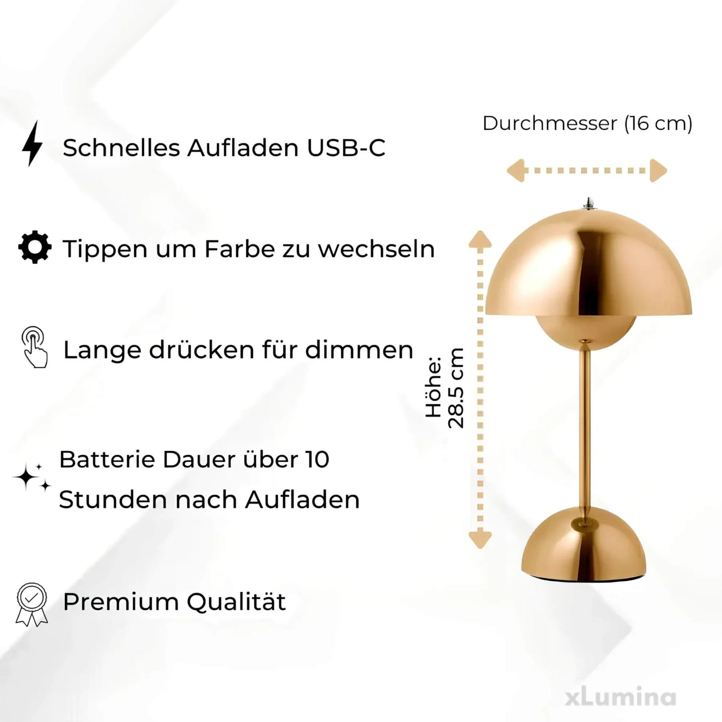 Amsterdam - Tafellamp met dimmer en aanraaktechnologie