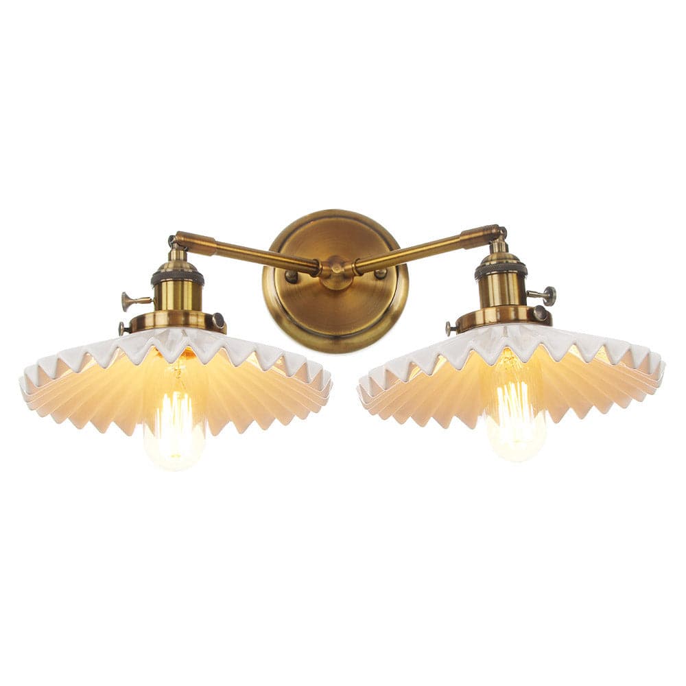 Aurio Retro- Keramische wandlamp met dubbele verlichting