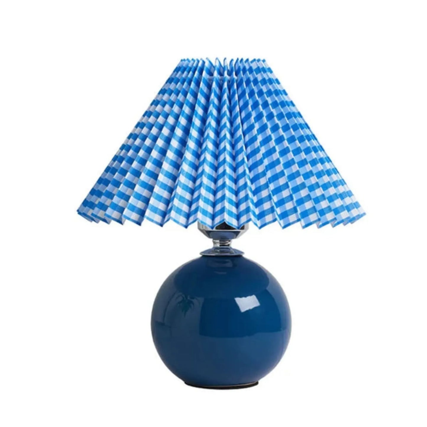 Antiek Geplooid - Vintage tafellamp met geplooide kap