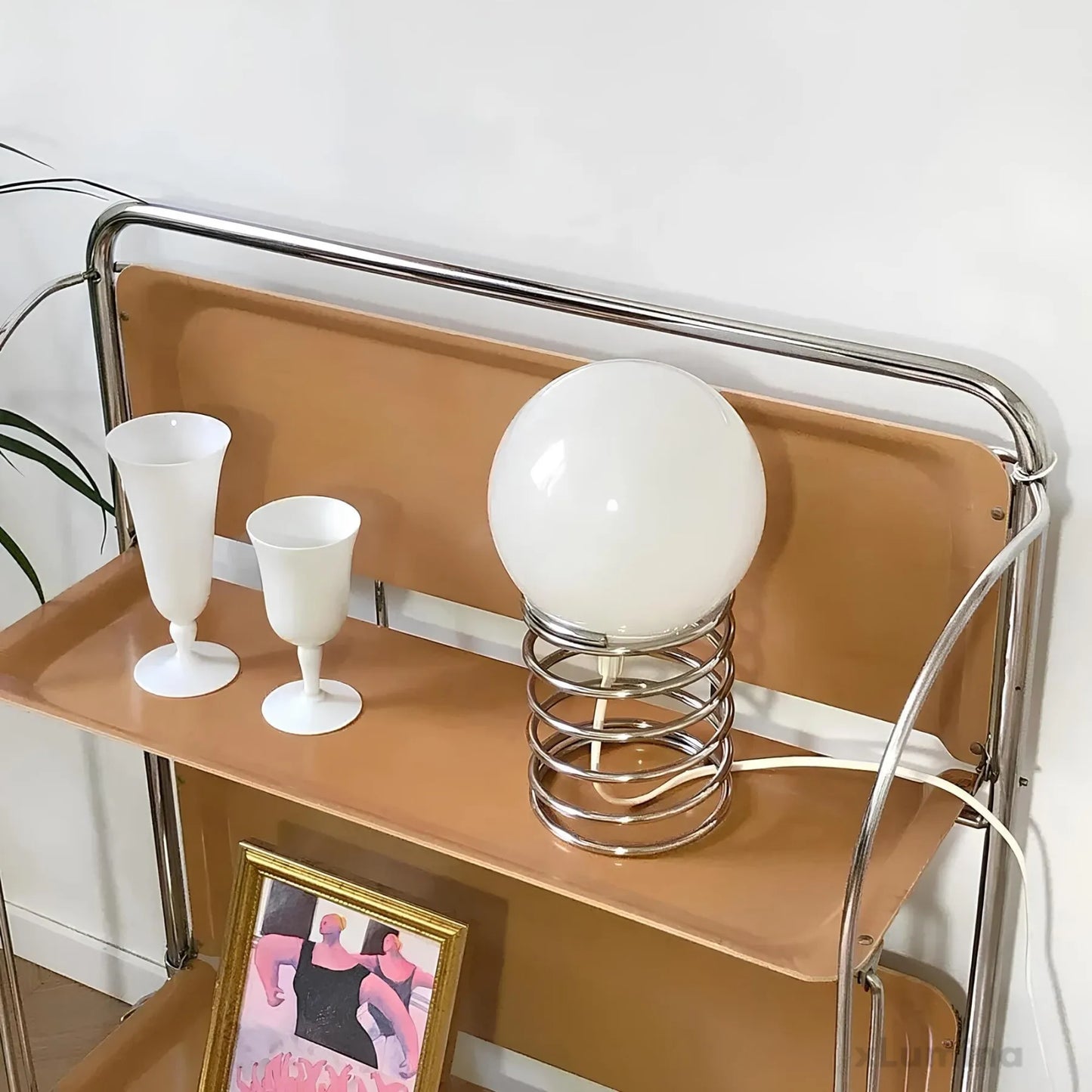 ArtisticStat - Metalen vederlichte glazen tafellamp