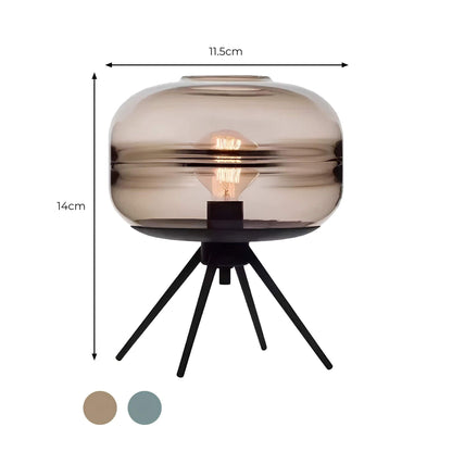 Elegante tafellamp | Modern ontwerp met glazen koepel en stevige metalen voet