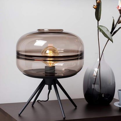 Elegante tafellamp | Modern ontwerp met glazen koepel en stevige metalen voet