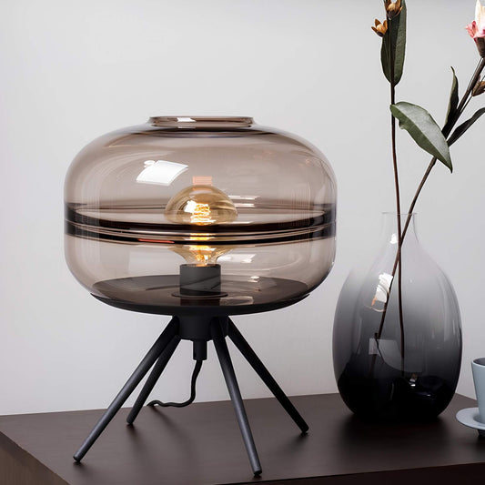 Elegante tafellamp | Modern ontwerp met glazen koepel en stevige metalen voet