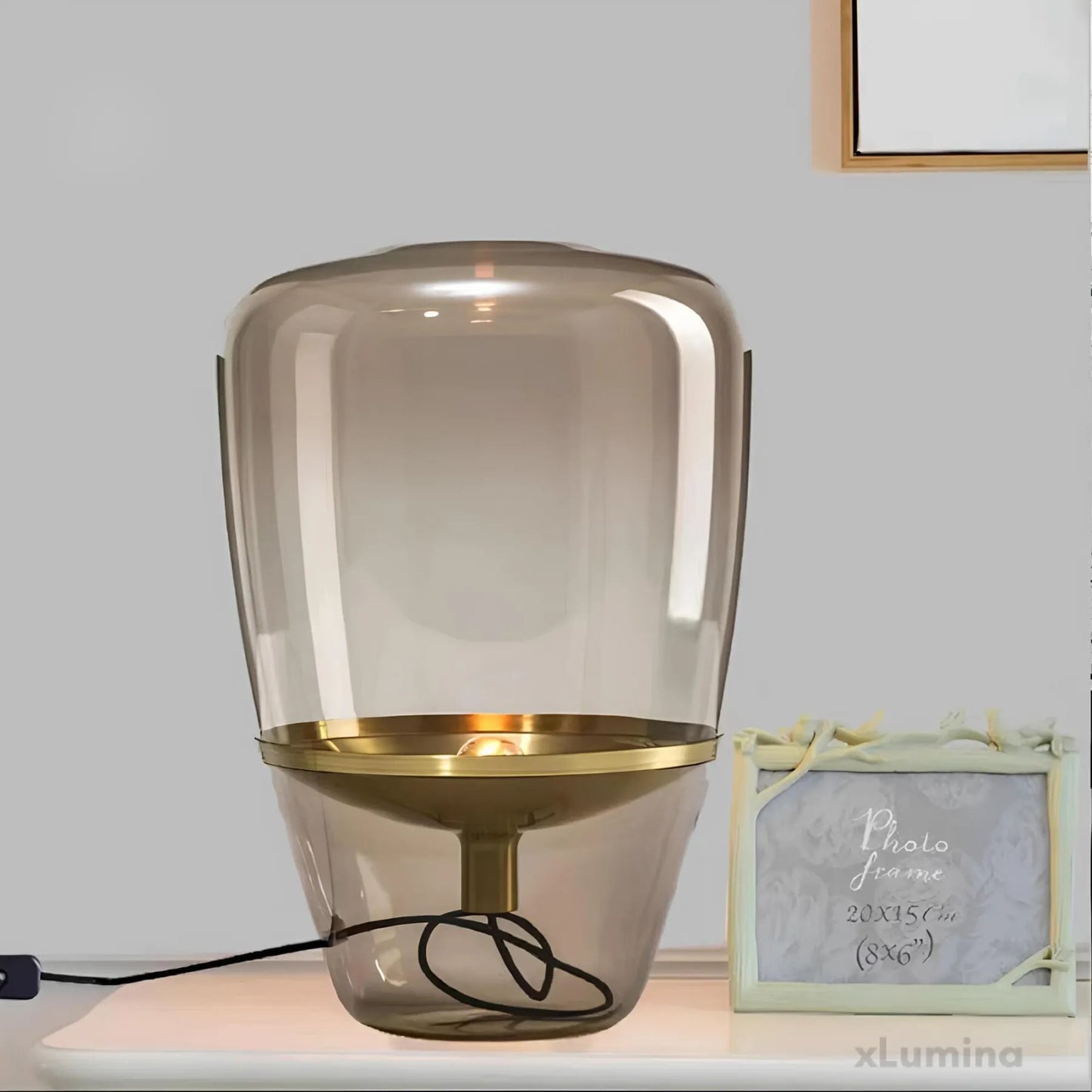 van glas voor de woonkamer - tafellamp met elegante binnenverlichting