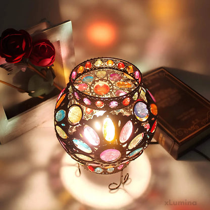 BeadLight - Bedlampje met acrylkralen in brons
