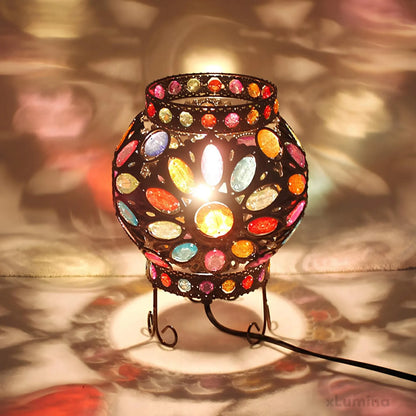 BeadLight - Bedlampje met acrylkralen in brons