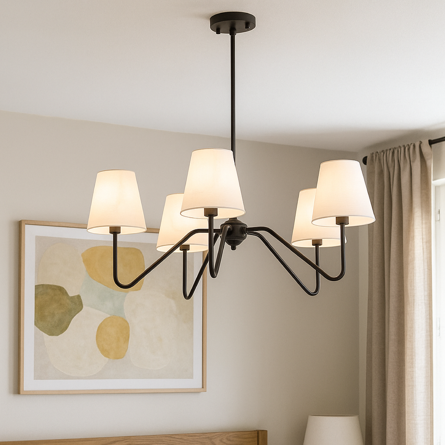 Lustre de chambre en soie