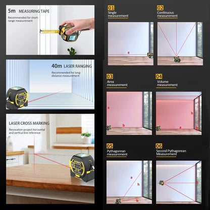 MeasurePro | nauwkeurig 3-in-1 infrarood laser meetlint