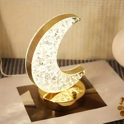 CrystalLume | Elegante en draagbare kristallen maan tafellamp
