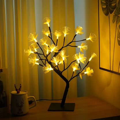 Witte berk glasvezel bloem boom licht