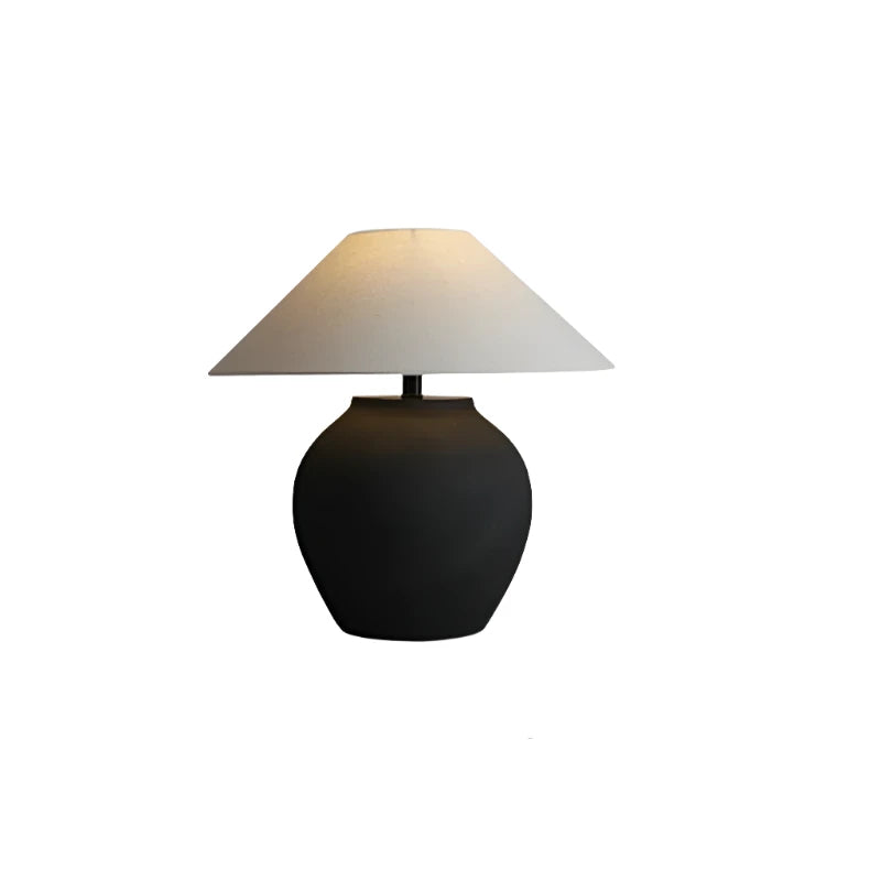 LumiCeram Keramische Tafellamp | Handgemaakte Aardewerk Lamp met LED, Gezellige Sfeerverlichting voor Woonkamer & Slaapkamer