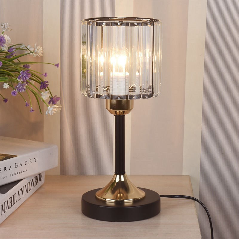 SparklingGold Kristallen Tafellamp | Luxe Gouden LED Lamp met Dimbare Verlichting voor Bureau & Woonkamer