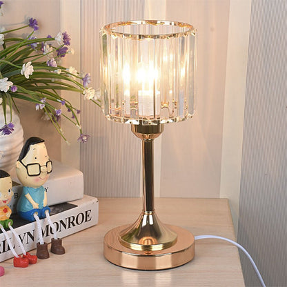 SparklingGold Kristallen Tafellamp | Luxe Gouden LED Lamp met Dimbare Verlichting voor Bureau & Woonkamer