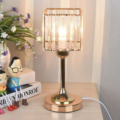 SparklingGold Kristallen Tafellamp | Luxe Gouden LED Lamp met Dimbare Verlichting voor Bureau & Woonkamer
