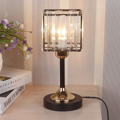 SparklingGold Kristallen Tafellamp | Luxe Gouden LED Lamp met Dimbare Verlichting voor Bureau & Woonkamer