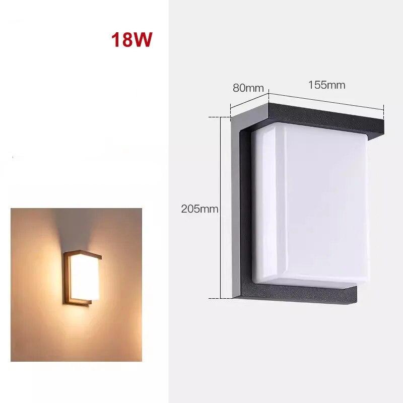 WandieGlow LED Buitenwandlamp | Moderne Aluminium Wandlamp Waterdicht voor Tuin, Balkon & Entree