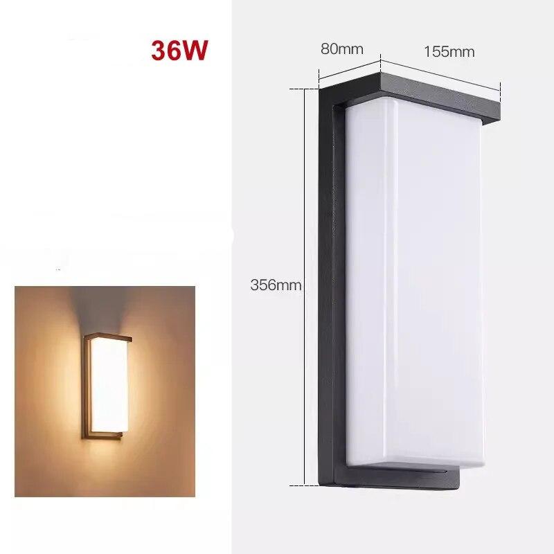 WandieGlow LED Buitenwandlamp | Moderne Aluminium Wandlamp Waterdicht voor Tuin, Balkon & Entree